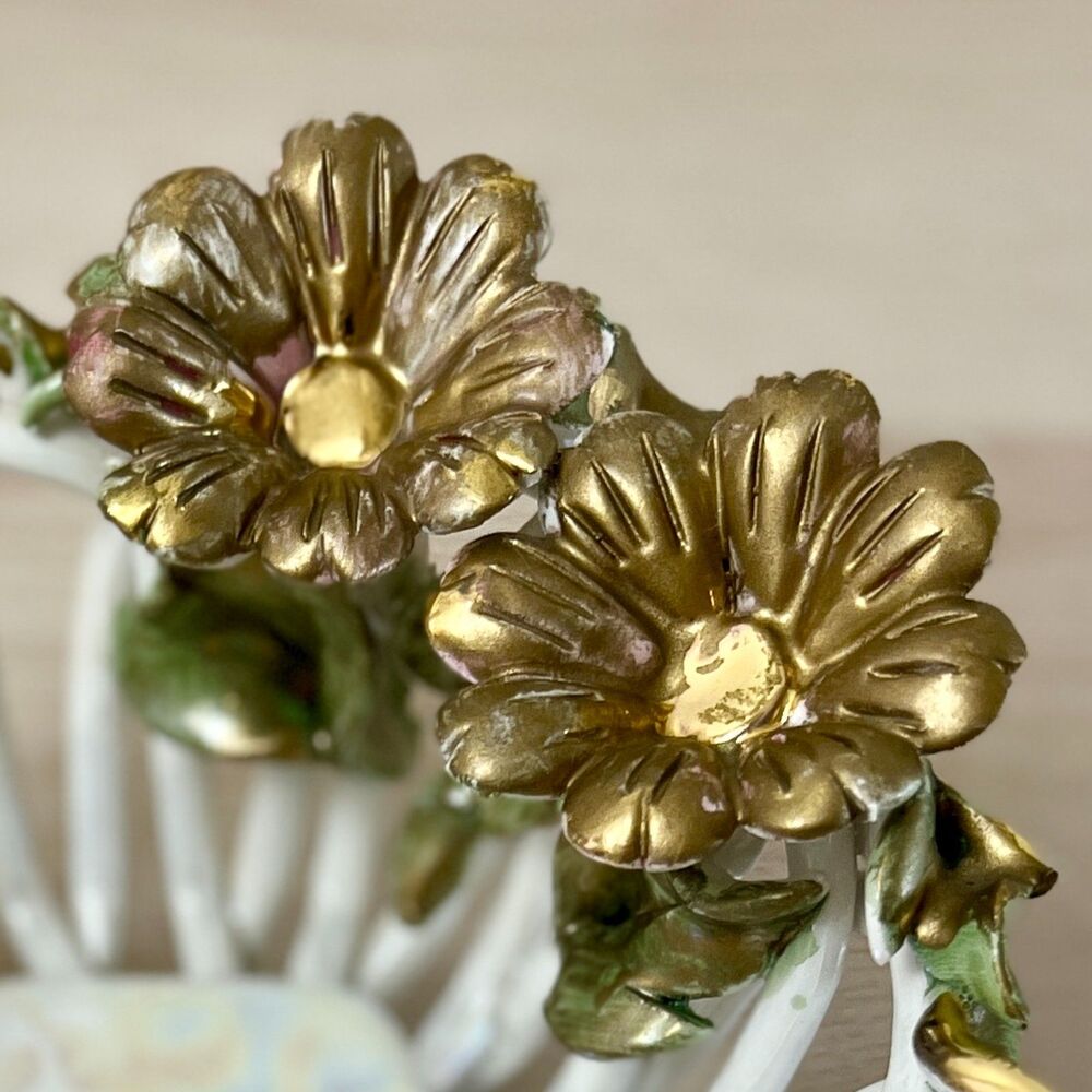 Vintage Capodimonte Italy (SIGNED) Iridescent Porcelain Open Lattice Weave Bowl - Picture 2 of 16